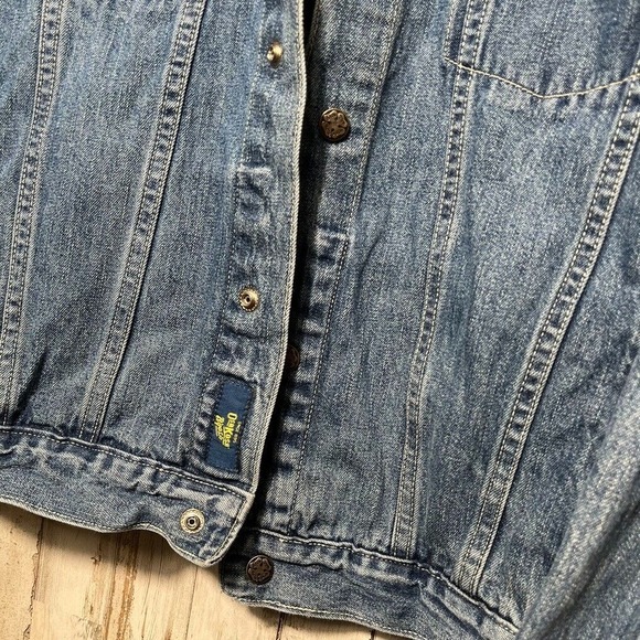 Vintage OshKosh Bgosh Denim Snap Button Jacket Collared Boxy Womens Size‎ Large - Picture 2 of 6